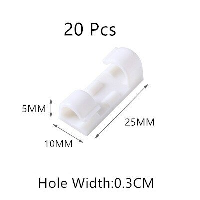 Kabel Organizer Clips Kabel Verwaltung Schreibtisch &Ampere; Arbeitsplatz Draht Manager Kabel Halfter USB Ladung Daten Linie Spuler: Weiß 20Stck