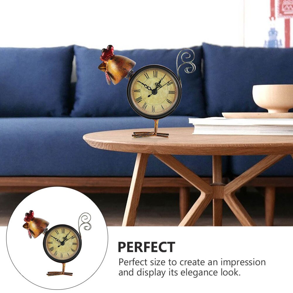 Kip Vorm Klok Huishouden Klok Home Decor (Bruin, Zonder Batterij)