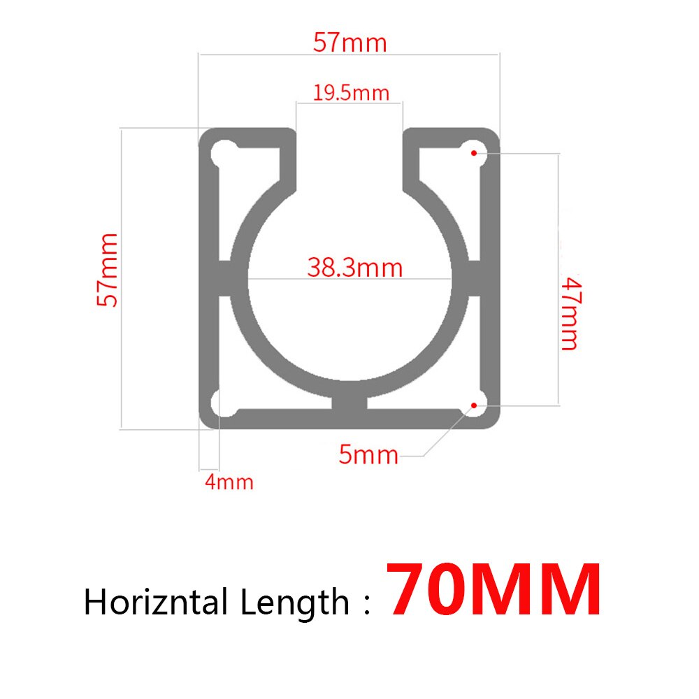 Soporte de Motor CNC NEMA 23 paso a paso, soporte de perfil de aluminio, montaje para Motor paso a paso 57, 1 unidad: 57x70mm