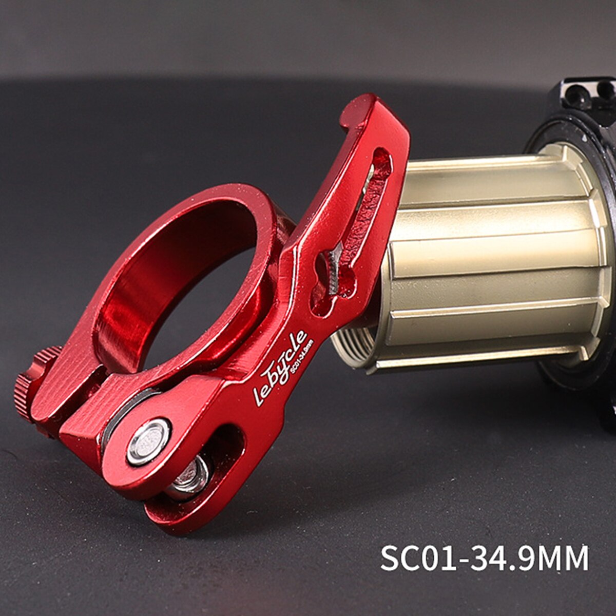 Legering mtb mountainbike bult sadelstolpsklämma 31.8/34.9mm för 27.2/30.8/31.6mm sadelrör valfri färgstorlek: Klarröd 34 9mm