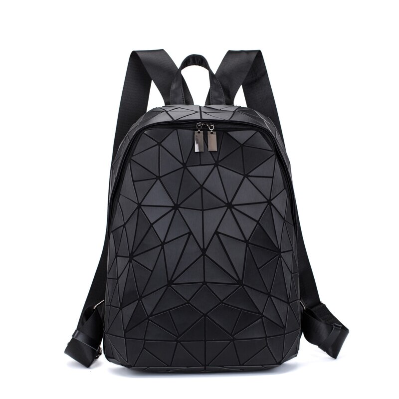 Leucht Rucksäcke Frauen Geometrische Laptop Rucksack Für Männer Schulter Rucksack Schule Holographische Rucksack Weibliche Trave Schule Tasche: Black B