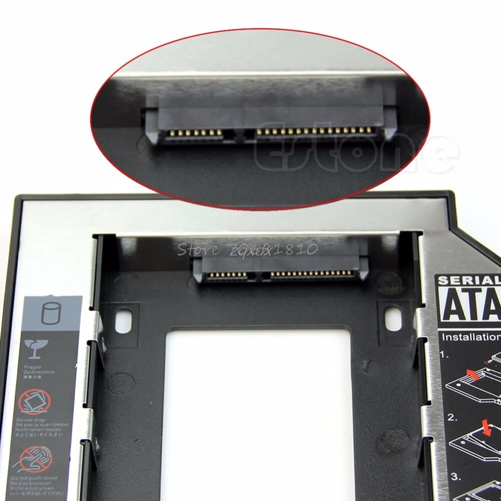 Universal 12.7mm sata 2nd disco rígido hdd caddy para DVD-ROM cd baía óptica whosale & dropship