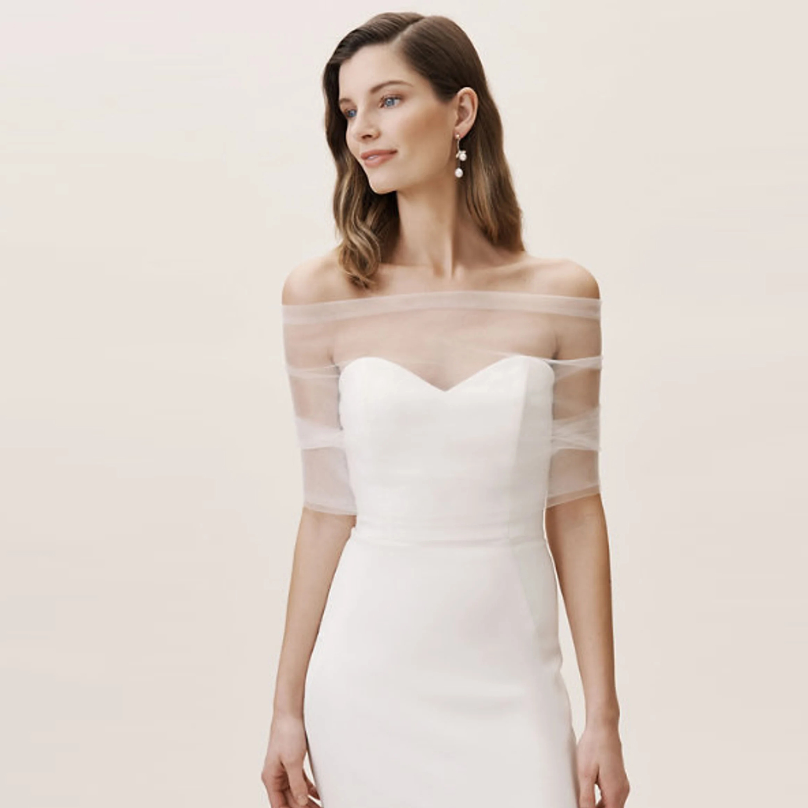 VG73 Hochzeitsjacken, durchsichtiges, schlichtes Oberteil, durchsichtiges Bolero, Brautweste, kurzer Hochzeitsschal, Bachelorette-Party-Zubehör