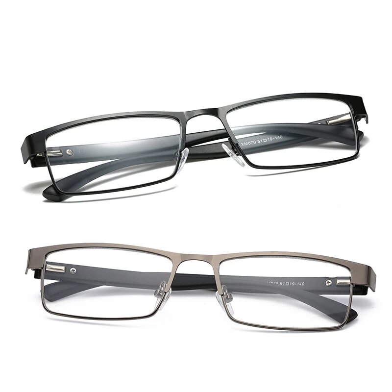 May Flower Reading Glasses Titanium Alloy Coated Lenses Presbyopic Eyewear Square Anti-Blue Spectacles Eyeglasses For Men+3.5+4