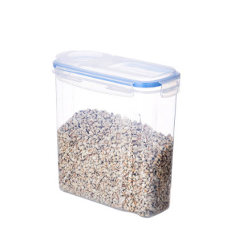 Recipientes herméticos de armazenamento de alimentos e tampas de travamento, organizadores de despensa de plástico transparente, cereais/harinha/riso, umidade e cozinha à prova de insetos