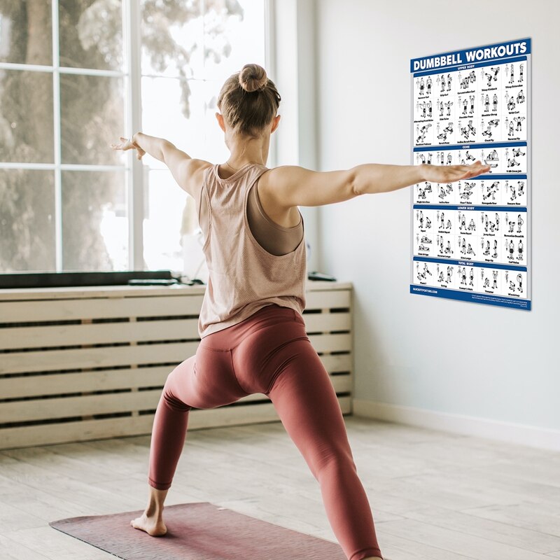 Fitness Workout Posters-Bodyweight Exercise Posters for Body Workout-Core,Abs,Legs,Glutes &amp; Upper Body Training Program