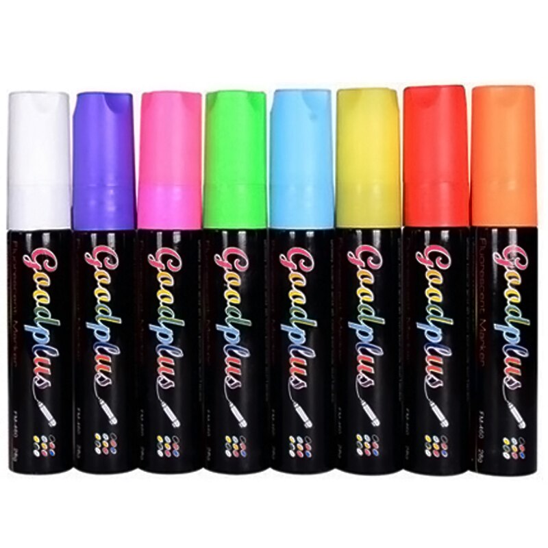 Fluorescerande penna special fluorescerande penna 15mm glasplatta självlysande svart tavla märkpenna med stor kapacitet