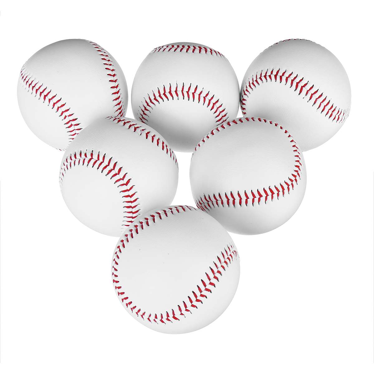 6 Piece 2.75" White Base Ball Baseball Practice Trainning Softball Sport Team Game .