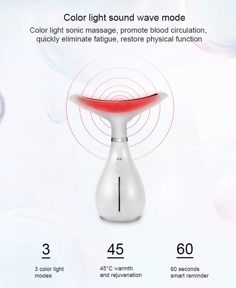 Neck Beauty Device LED Photon Therapy Neck Face Lifting Tool IPL Vibration Skin Tighten Anti-Wrinkle Remove Machine 3 Colors