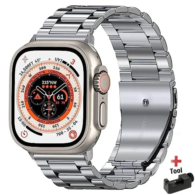 Rustfri stålrem til apple watch-rem 44mm 45mm 38-42-40-41mm metalledarmbånd iwatch-serie 10 8 7 6 5 4 3 se ultra 49m
