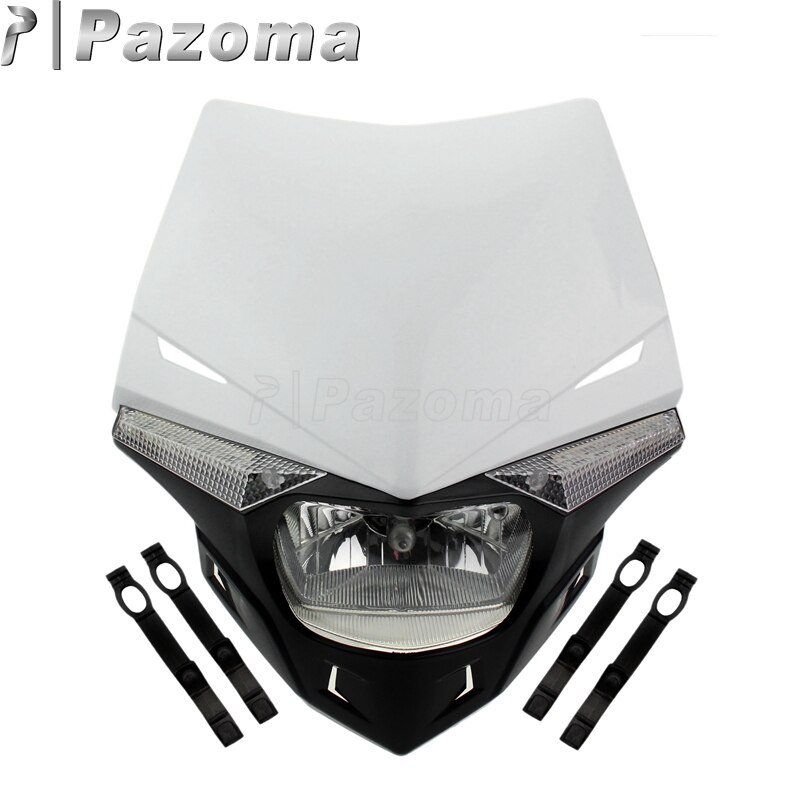 Motorrad Enduro Kopf Licht Supermoto Moto-Cross Universal- Scheinwerfer Dual Sport für KTM EXC SX SXF XC MX SMR: Weiß
