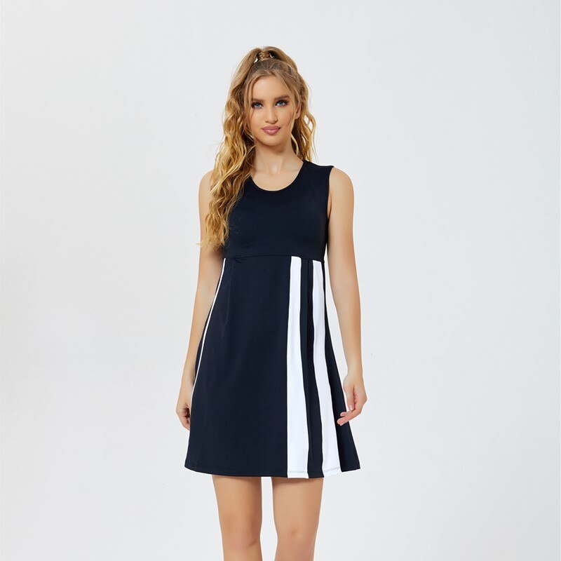 Raibaallu Women&#39;s Sports Dresses For Women Clothes Tennis Dress Badminton Sport Dress Black White: S