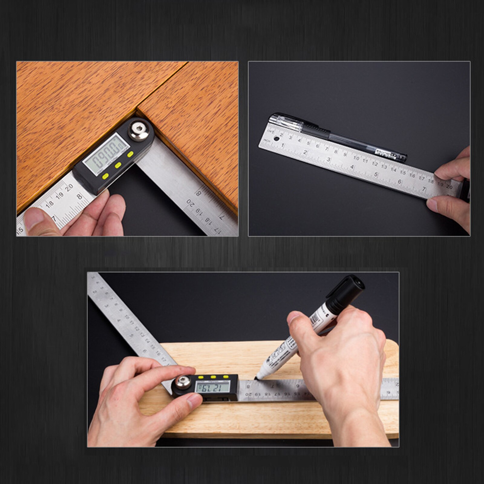 Artudatech 200mm Electronic Digital Angle Finder 8" Protractor Ruler Stainless with LCD Display Meter