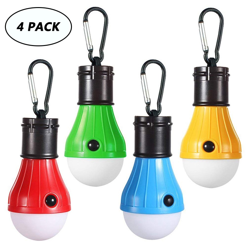 4 Pack LED Camping Light Portable LED Lanterna Flashlight Torch Lamp Work Light Backpacking Fishing Emergency Battery Powered