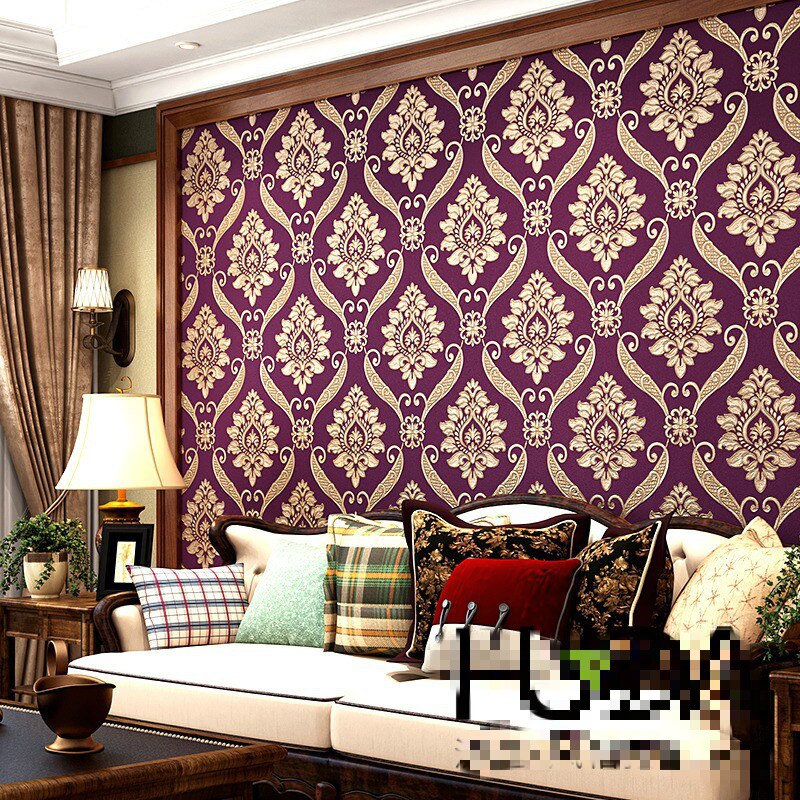 3D Europese Damascus Behang Waterdicht Golden Warme Slaapkamer Woonkamer Techniek Tv Achtergrond Muur Behang