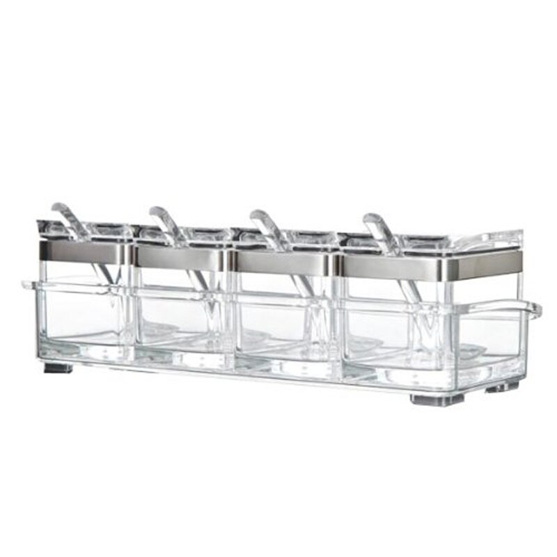 Acrylic Jar Bottle Seasoning Box Kitchen Spice Set Cruet Condiment Supplies