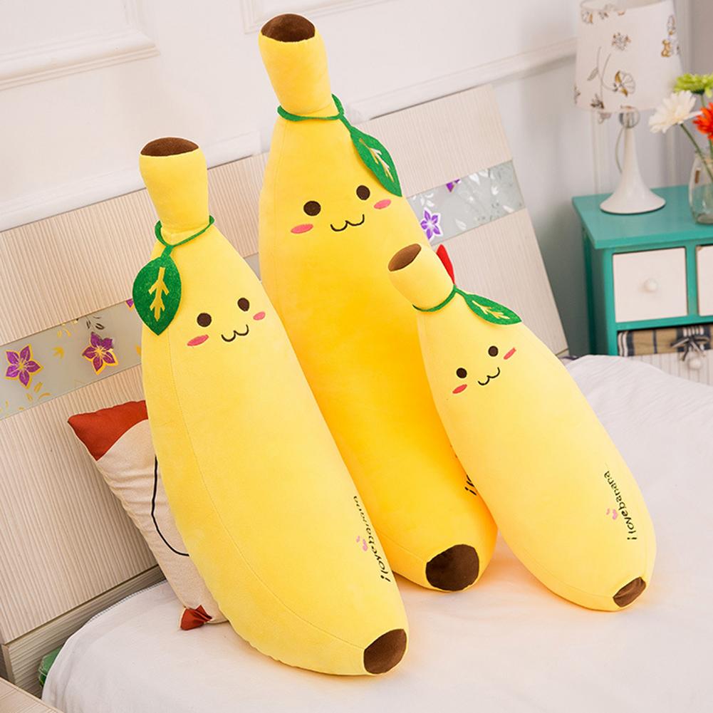 1pcs Soft Banana Plush Pillow Cushion Yellow Banana Plush Toy Hugging Pillow Cartoon Fruit Plush Doll Toy Birthday