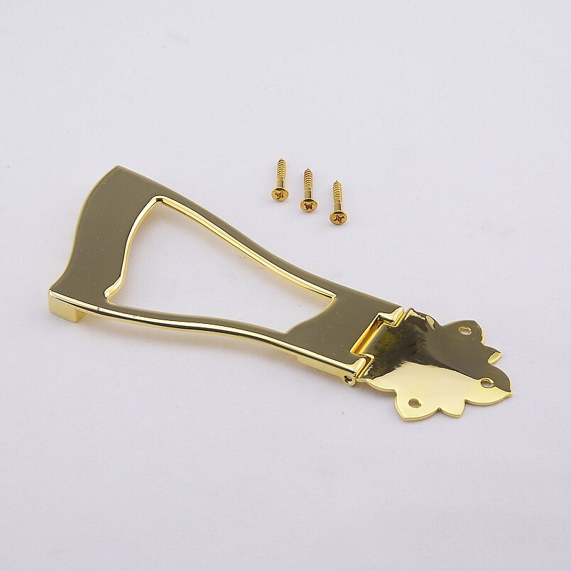 【Made In Korea】 1 Set Jazz Gitaar Brug Trapeze Staartstuk Voor Hollow Body Archtop Gitaar: Gold  1 Set