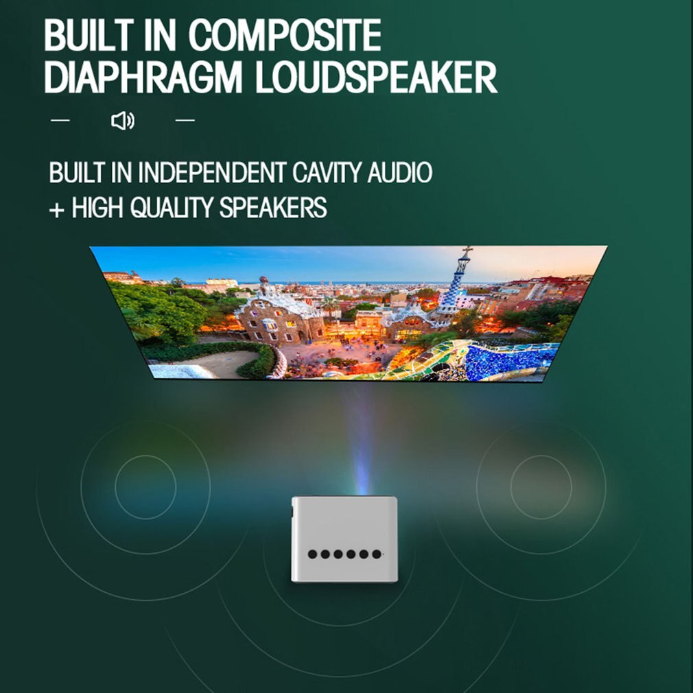 YT500 projecteur et filaire même écran projecteur à LED portable MAISON lecteur multimédia 3D cinéma VIDÉO projecteur intelligent noir