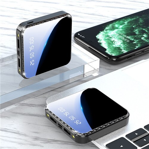 80000mAh Tasche Mini Energie Bank Externe Batterie Geeignet für Samsung Xiaomi Iphone Tragbare Schnelle Ladegerät: Schwarz
