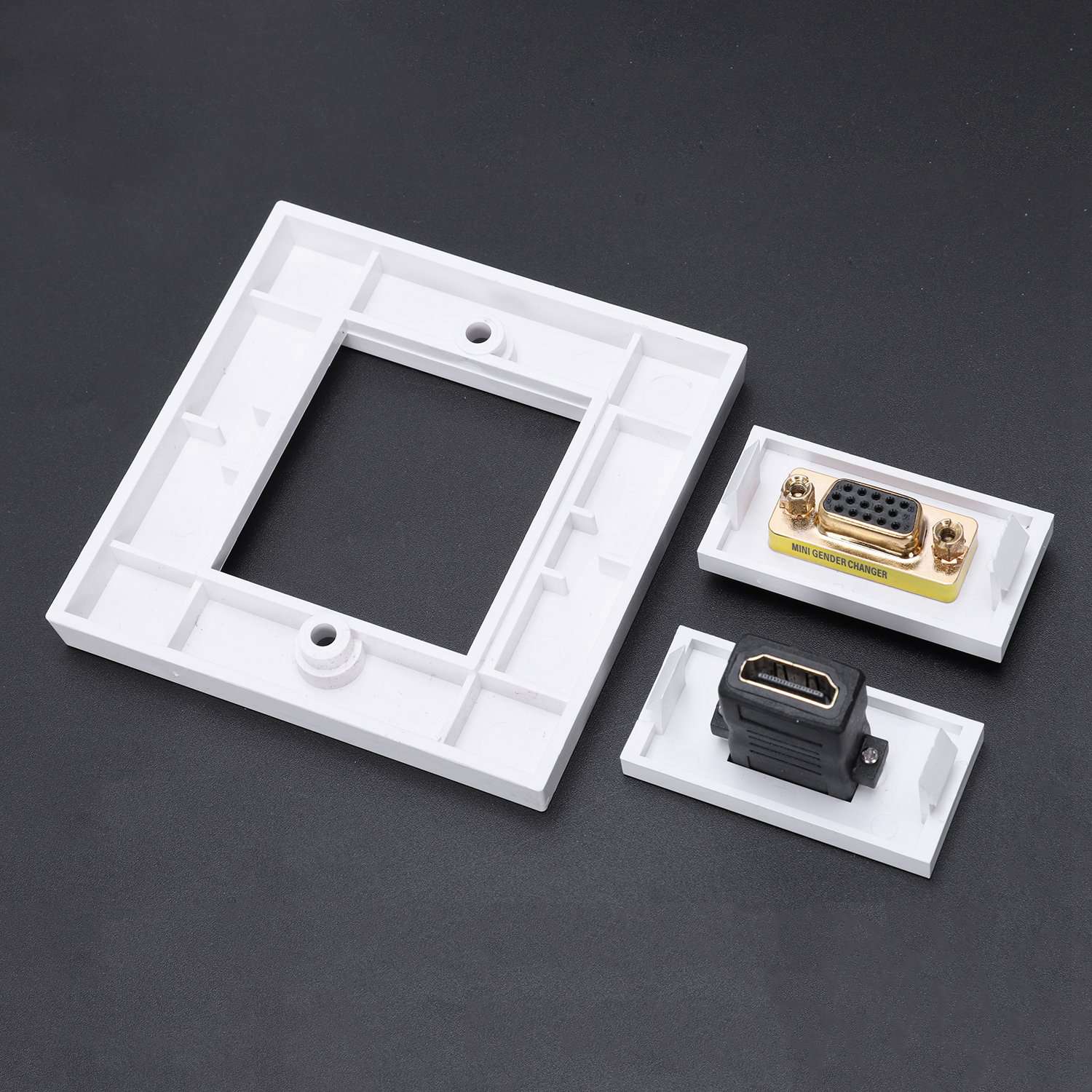 86 x 86Mm Wall Face Plate 15 Hole Vga Outlet + Hdmi With Extended Wire Socket Media Assorted Panel Faceplate