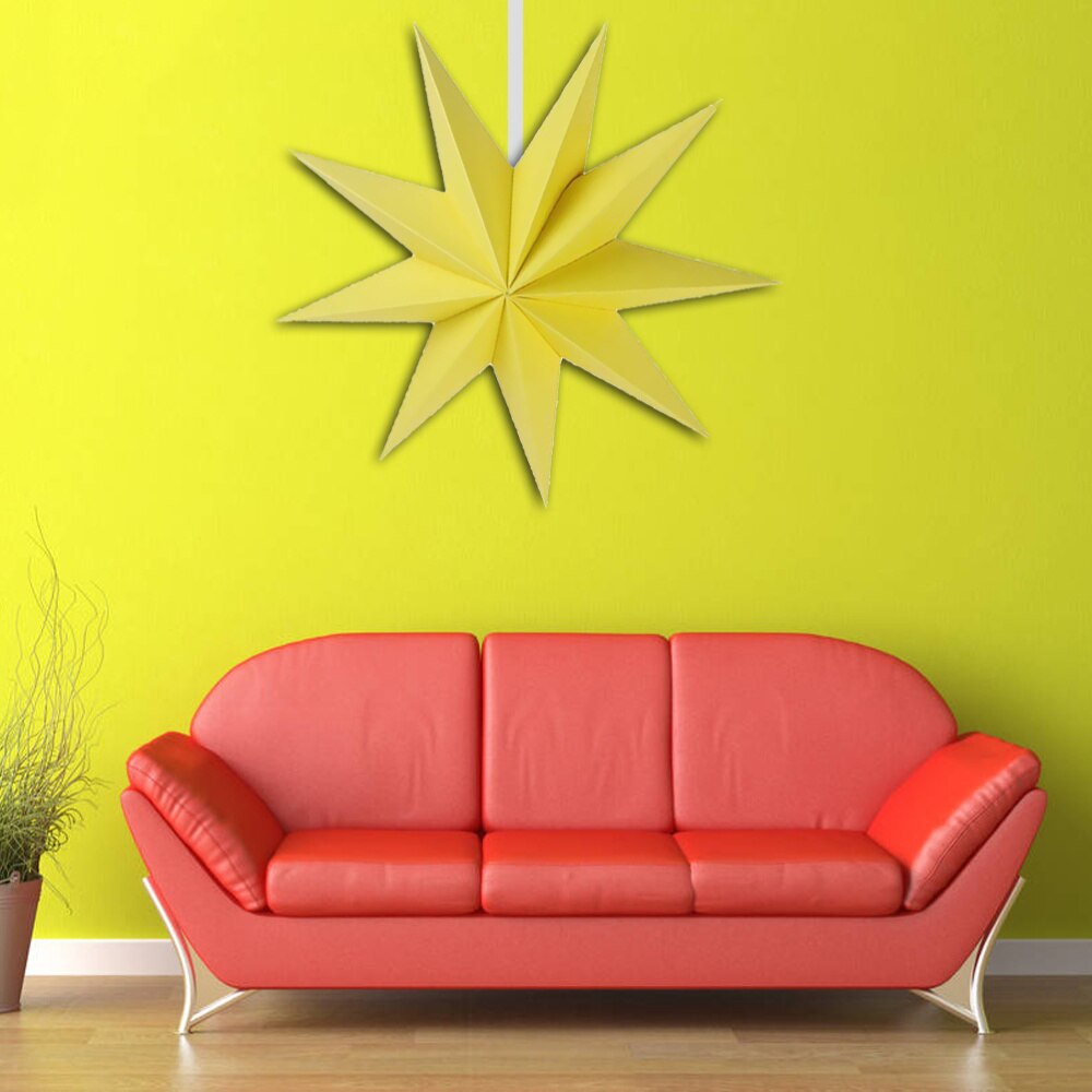 Paper Lamp Shade Star Lantern Lamp Accessory 30cm(Orange)