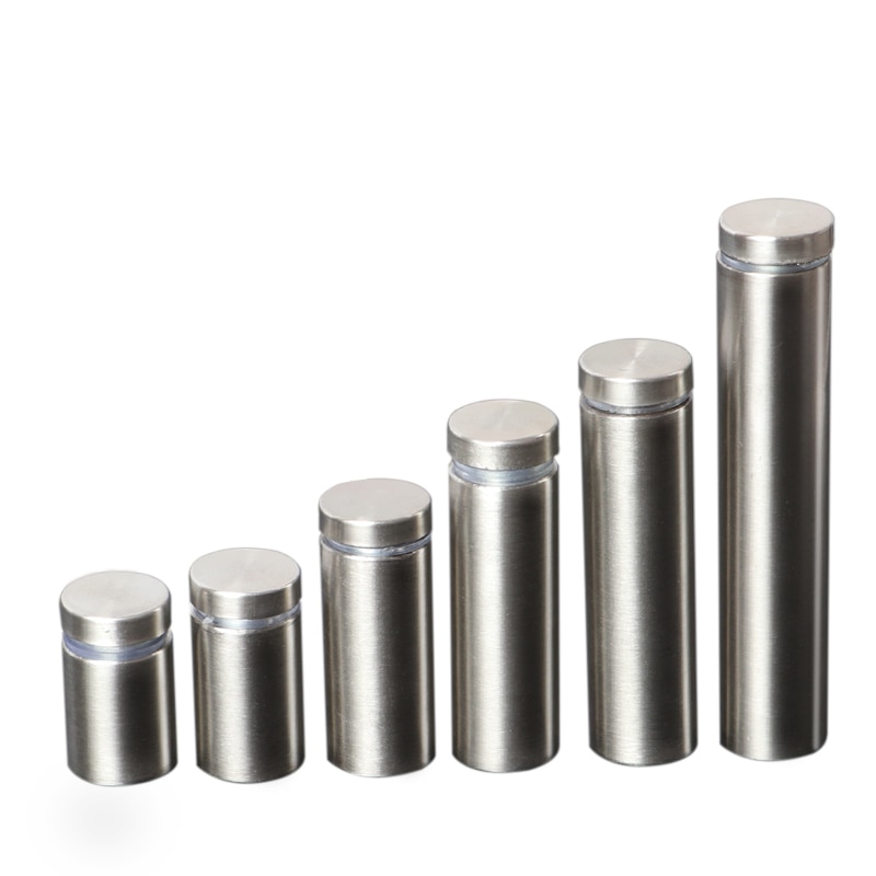 10PCS Glass Fasteners 16mm Stainless Steel Acrylic Advertisement Standoffs Pin Nails Billboard Fixing Screws Hardware