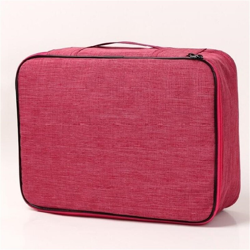 Document Bag Large Capacity Travel Passport Wallet Card Organizer Men's Business Waterproof Storage Pack Home Accessories Item: red