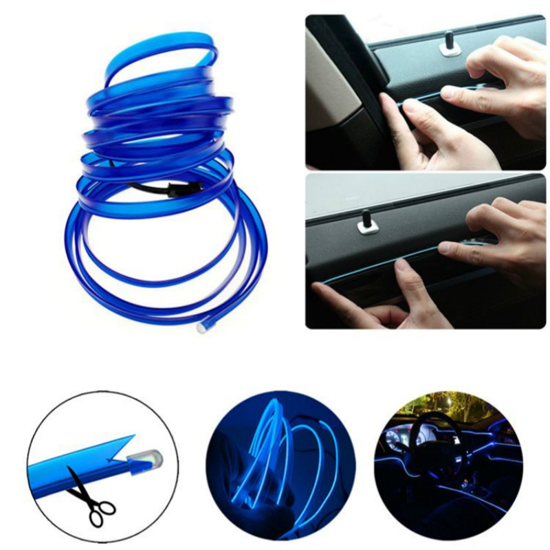Jurus 2Meter Backlight Voor Auto-interieur Licht Led Tape Strip Neon El Koud Licht Decoratieve Strips Lamp Dashboard Console