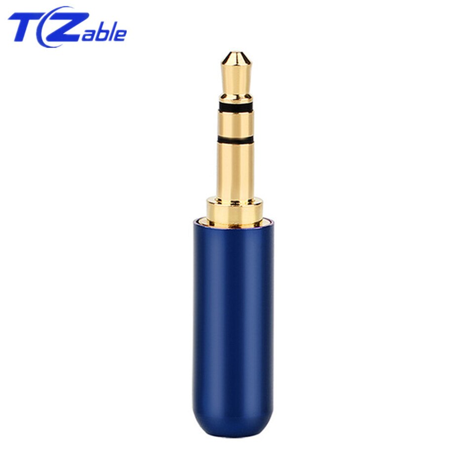 3,5mm Jack Audio Stecker Anschlüsse 3 Pole Solder Lautsprecher Stecker Für Upgrade Kopfhörer Kabel 7 Farben Gold Überzogene: Blue / 100pcs