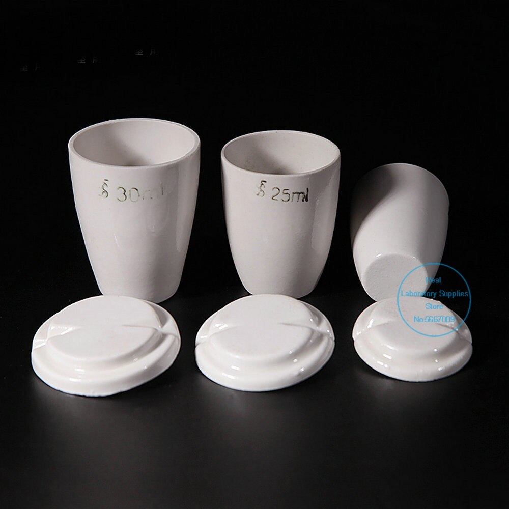 10pcs/lot lab 20ml 25ml 30ml Ceramic volatilizing crucible with cover for high temperature analysis