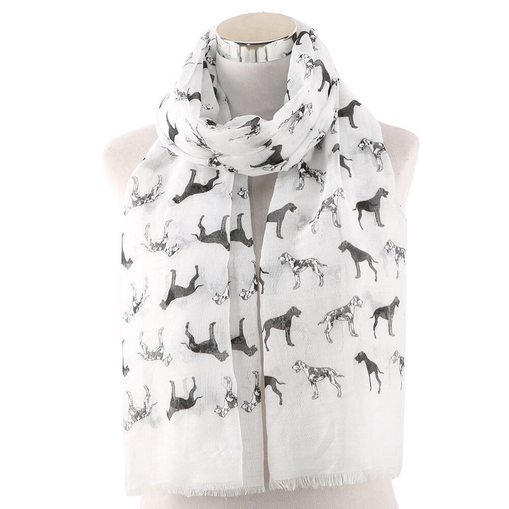 FOXMOTHER Neue Weiß Rosa Dalmatiner Schals Foulard Femme Bufanda Mujer Hund Schals Frauen Hund Liebhaber Mama
