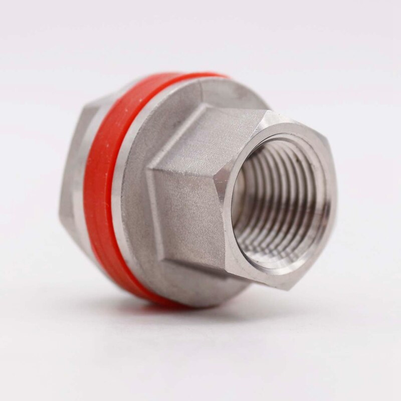 Compact Weldless Bulkhead, All Stainless Construction, High Temperature Food Grade Silicone Gasket,