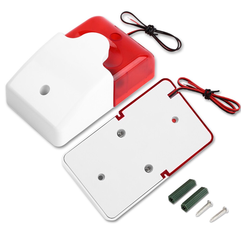 DC 12V flashing red light sound siren home security alarm system