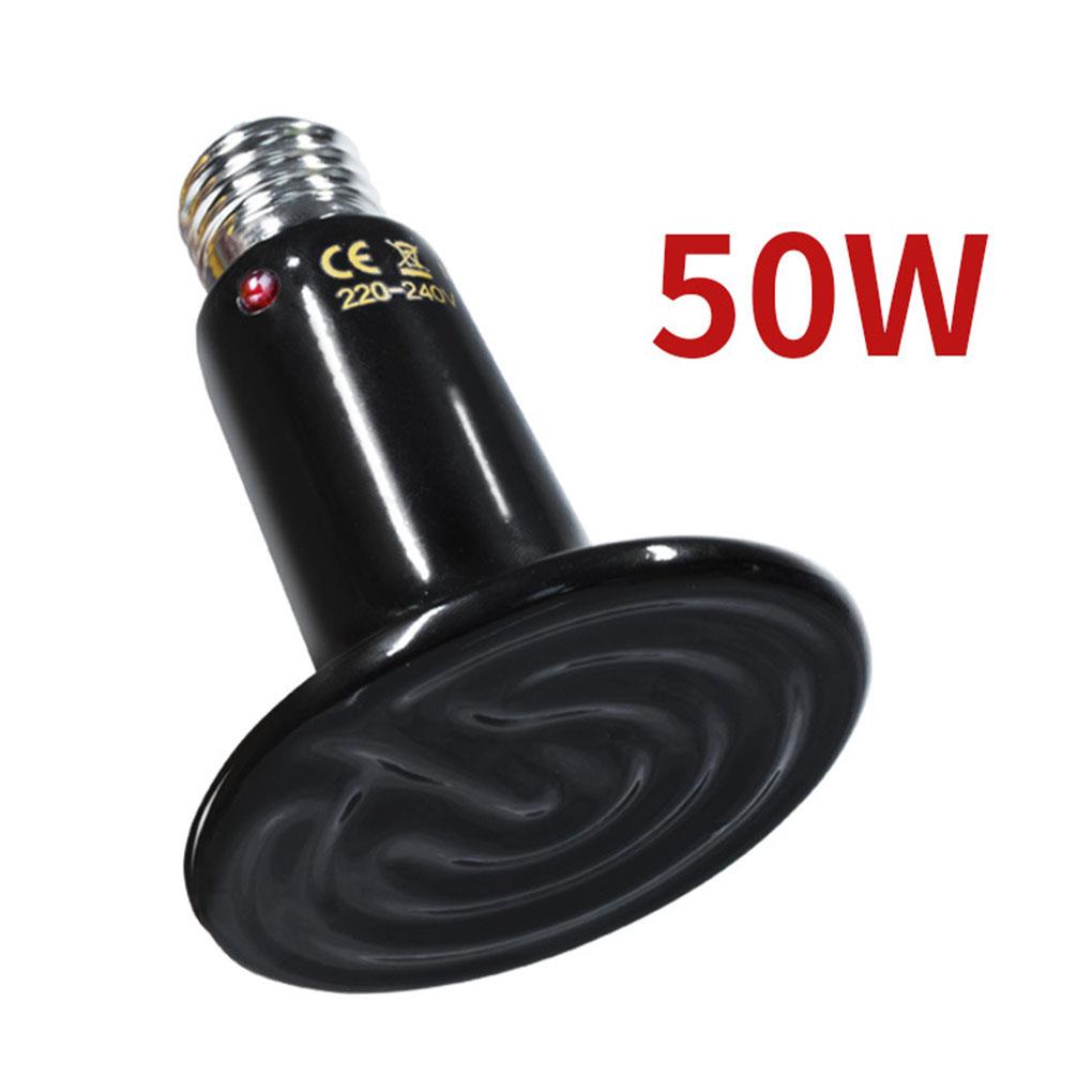 Pet Heating Light Bulb Infrared Black Ceramic Emitter Heat Lamp Bulb For Reptile Animals Heater Brooder Ceramic Heate Bulb: 50W