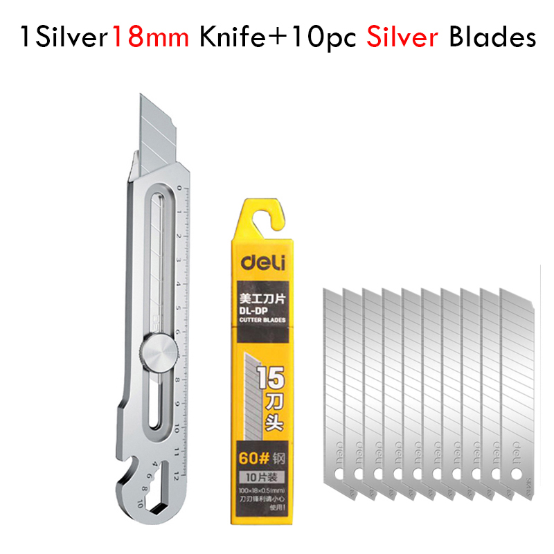 Multifunktionales Allzweckmesser, 6-in-1, Edelstahl, Prostok Mesa Cruzрия, Schreibwaren, Allzweckschneider, Flaschen- und Zinnöffner, Schraubenlineal: Lila