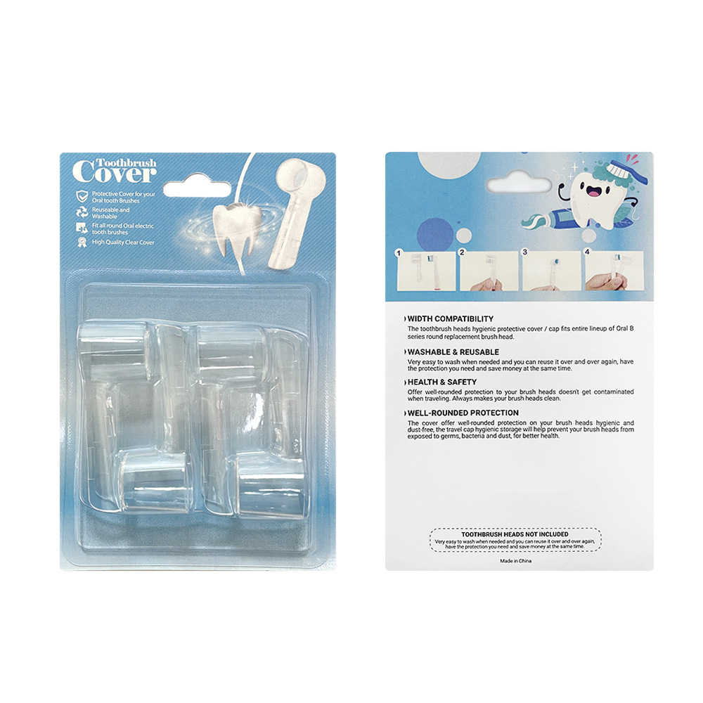 4 Pcs/Pack Toothbrush Head Protective Cover For Oral B Electric Toothbrush Dustproof Protective Cap Travel Supplies: MULTI