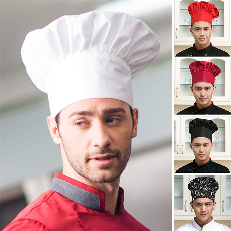 Chapeau de Chef , extensible, ajustable, pour hommes, pour cuisinier, boulanger, champignon