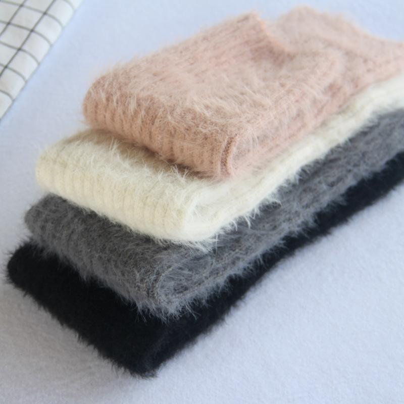 Korea Style Women Winter Warm Solid Soft Stockings Female Thick Over Knee Leg Warmers Knitted Womens Gaiters Beenwarmers