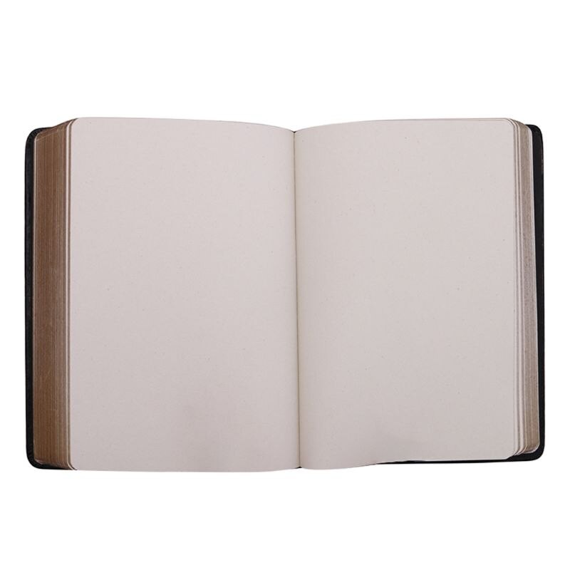 Classic Vintage Notebook Journal Diary Sketchbook Thick Blank Page Leather Cover WXTA