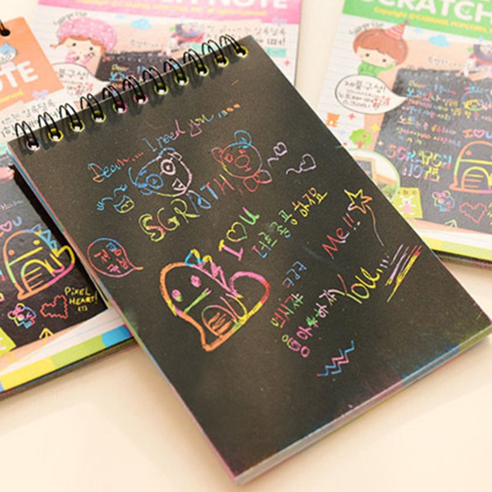 Y031 Color Diy Coil Scratch Picture Children's Graffiti Sketch Book Scratch Painting Blue