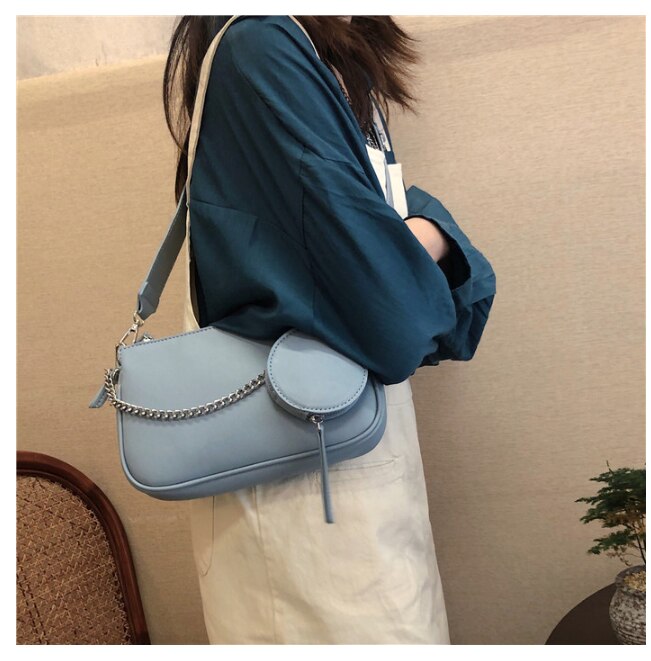 Damestas ketting crossbody meisje messenger schoudertas baguette dames schattige tas portemonnee rits  ju256
