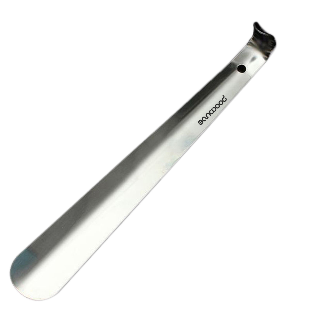 Durable Handle Metal Silver Color Shoe Horn Easy to Use Convenient Lifter Long Shoespooner 9IGT