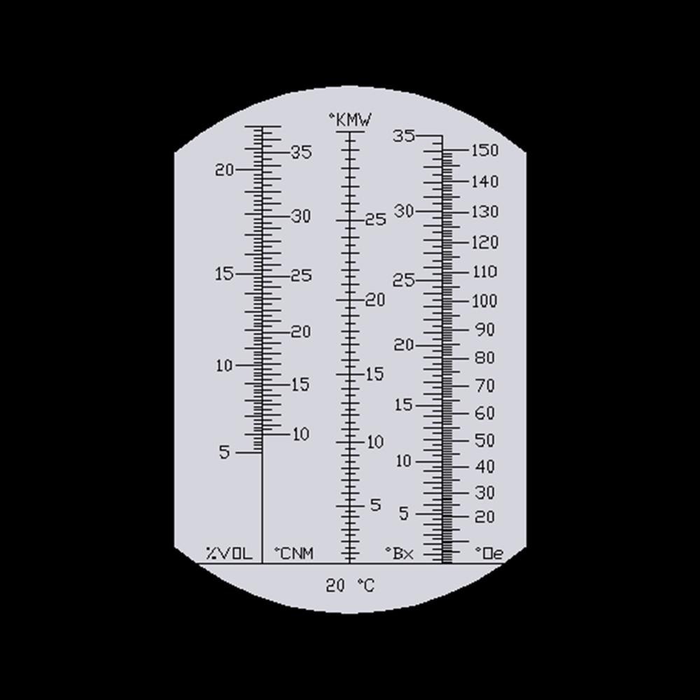 Sjokkboks oechsle brix refractomete 5-22%  vol 0 ~ 35%  brix 0 ~ 150 oe oechsle 0 ~ 30 kmw refractometer vin fruktjuice brygge