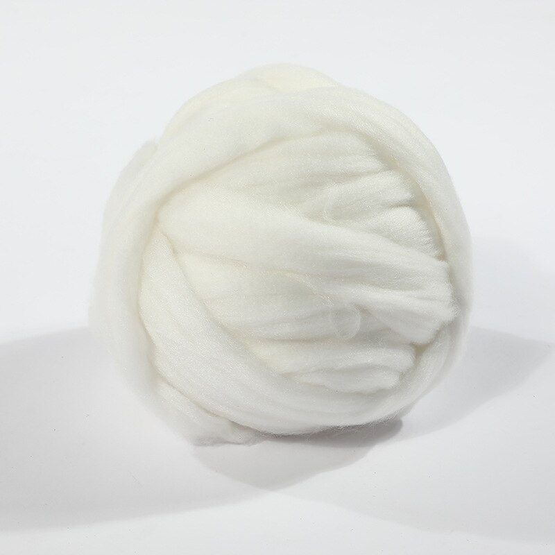250g super tyk naturlig merinould chunky garn filt uld roving garn til spinding hånd strikning spin garn vinter varmt: 15 hvide