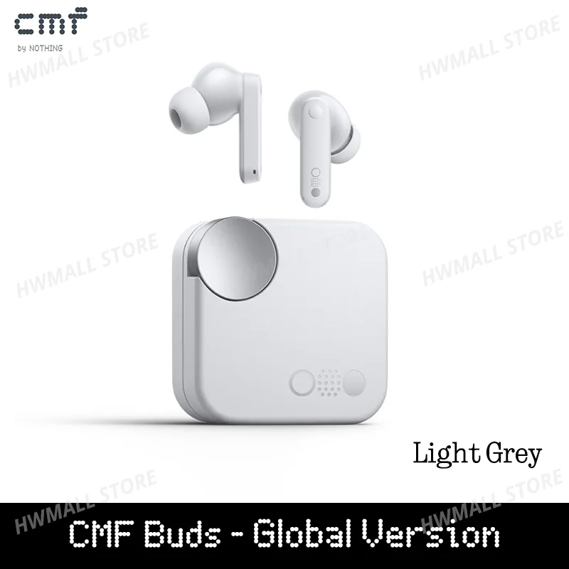Globalna wersja CMF firmy Nothing Buds z aktywną redukcją szumów ANC o wartości 42 dB i trybem przezroczystości IP54 Bluetooth 5.3: Srebrny