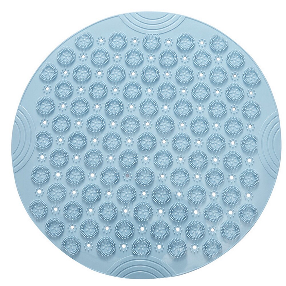 55cm ronde pvc antislip badmatten siliconen douche badmat voetborstel dode huid punt kralen pad badkamer antislipmat: Blauw