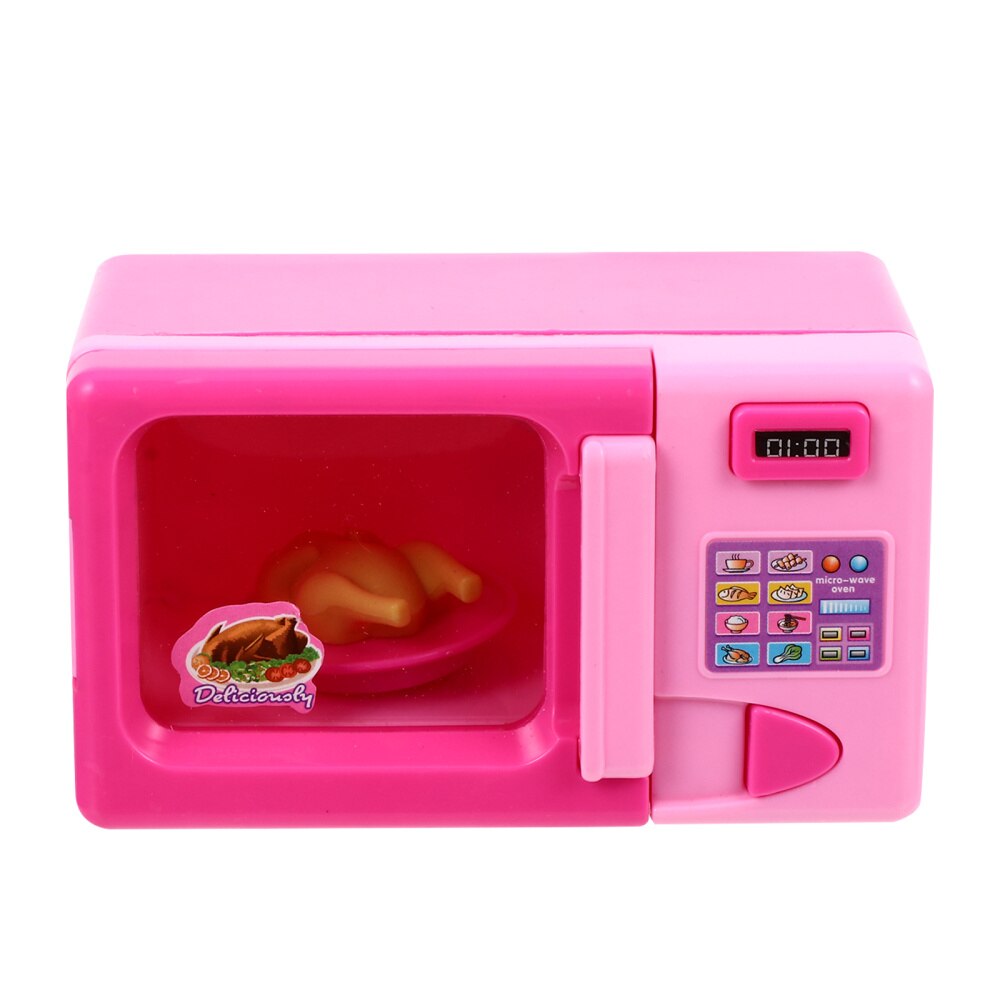 1pc Kids Microwave Oven Mini Kitchen Ware Model Plaything House (Pink): Default Title