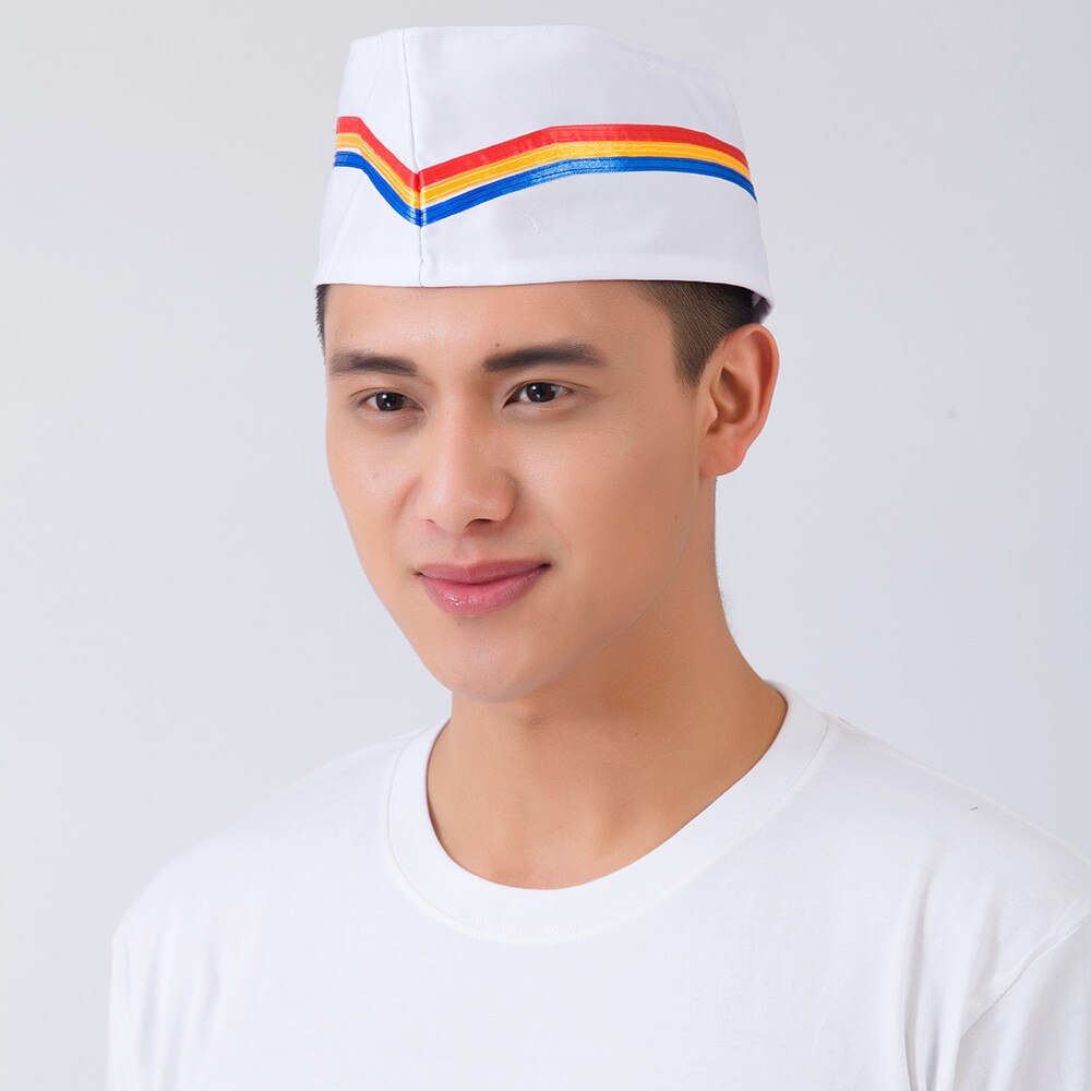 5 pcs/lot Stripe Chef Waiter Hat Sushi Restaurant Hotel Bakery Canteen Chef Cooking Workwear Cylinder Cap