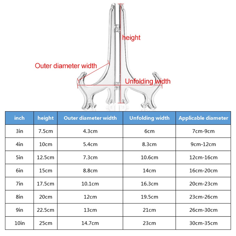 10 stk. bærbare tallerkenholder billedrammer foto sokkel holder plast staffelier display stativ skål fad bakke stativer opbevaring